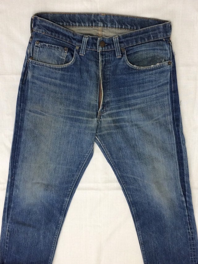 distressed Levi's 505 Indigo Blue denim single stitch redline selvedge ...