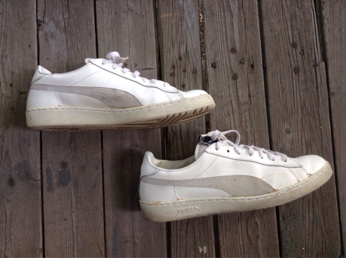 1980s White Leather Puma Defeater Sneakers Shoes Kicks size 12 | Etsy