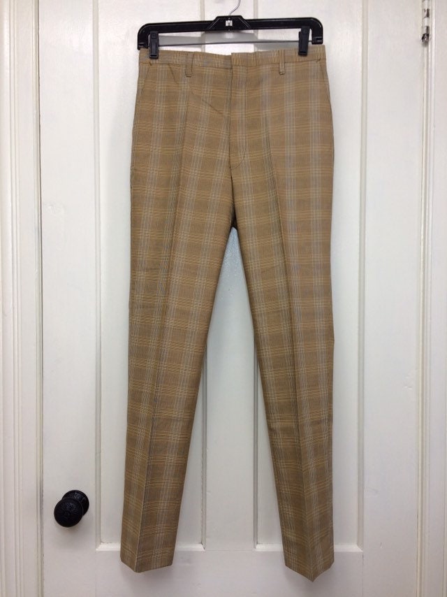 deadstock 1960s plaid peg leg pants 29x28, measures 28x27 light weight ...