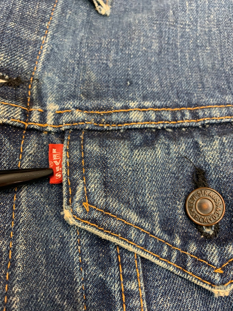 1960s Levis Big E Jean Jacket Looks Size Small Faded Indigo | Etsy