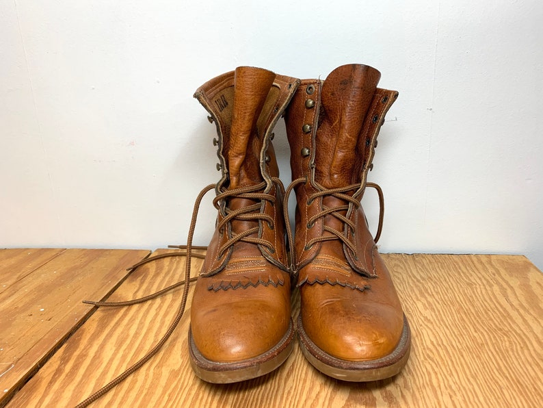 1970s 1980s Western Logger Boots Mens Size 8 Irregular Light - Etsy