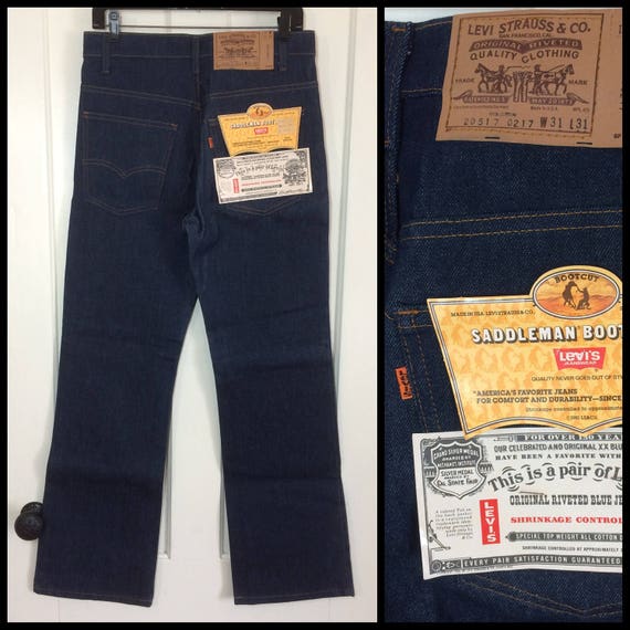 Deadstock Vintage Levis Dark Wash Orange Tab 517 31X31 Boot - Etsy
