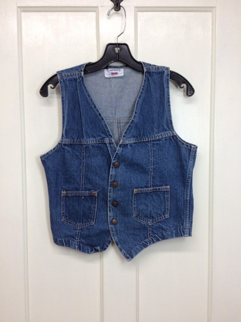 1970s Carter's Denim Blue Jean Biker Vest Harley Davidson - Etsy