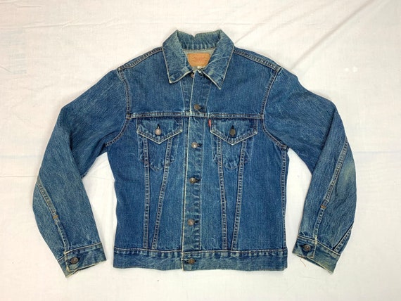 1960s Levis Big E Jean Jacket Looks Size S Faded Indigo Blue