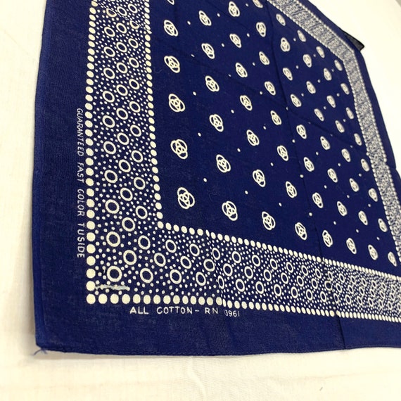 1950s 60s deadstock indigo blue polka dot circles