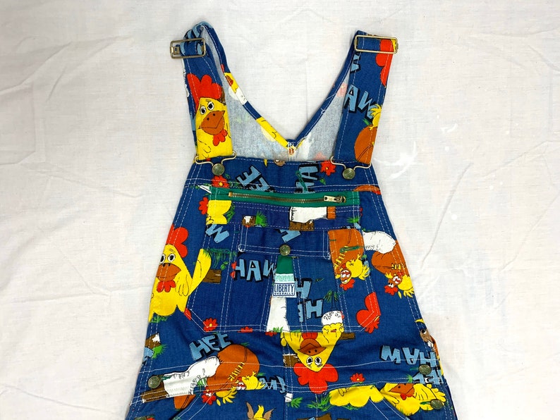 1970s Hee Haw novelty print denim carpenter overalls size Etsy