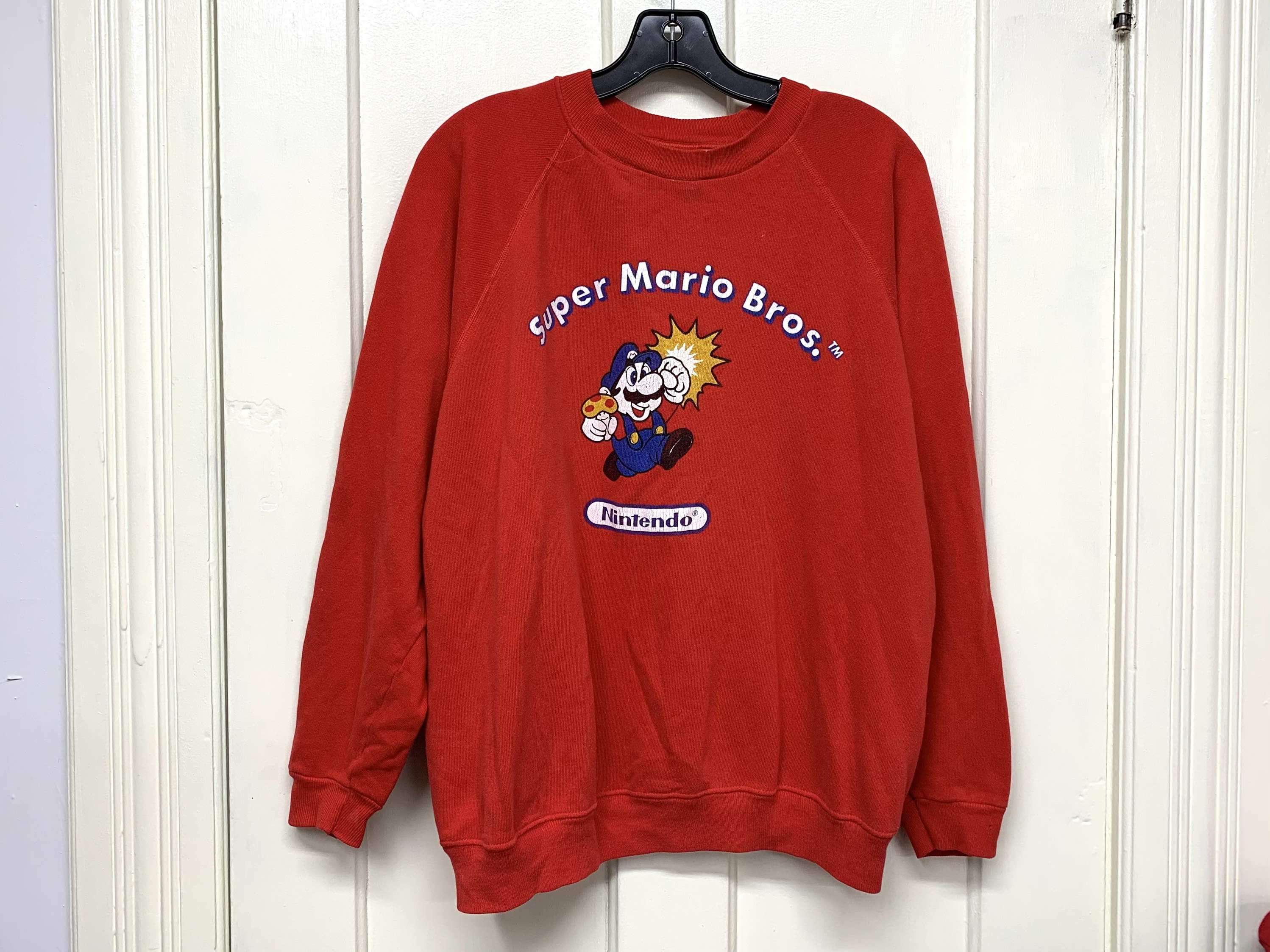 1980s Nintendo Super Mario Bros sweatshirt tag size L looks M | Etsy