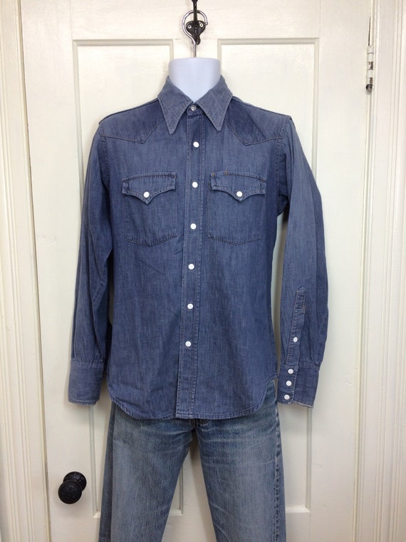 1960s Sears Roebucks Faded Blue Denim Jean Western Work Shirt - Etsy