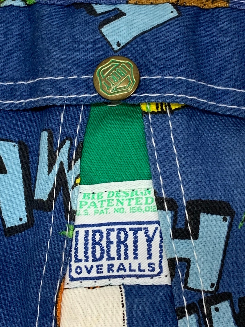 1970s Hee Haw novelty print denim carpenter overalls size Etsy