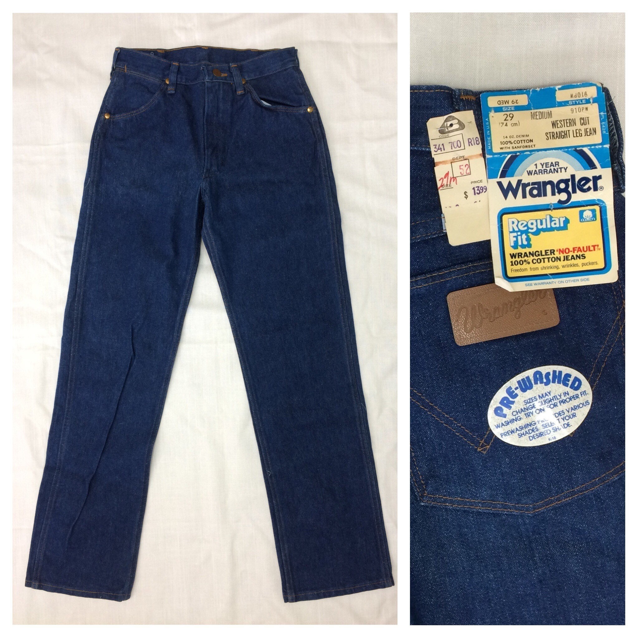 Deadstock 1970s Wrangler Western Cut Straight Leg Jeans Tag - Etsy Ireland