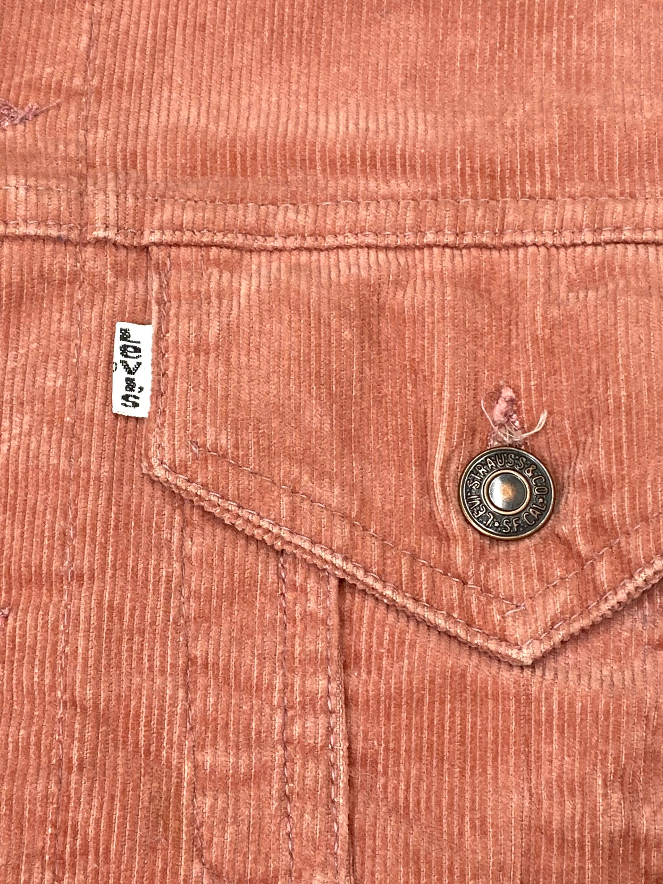 1970s Levis Salmon Pink Corduroy Jean 