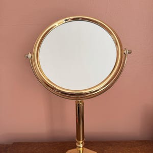 Vintage Brass Magnifying Vanity Mirror