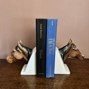 Set of 2 Vintage Weighted Ceramic Horse Bookends