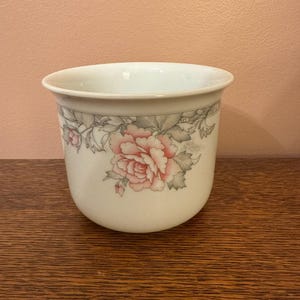 Vintage 5" Floral Porcelain Jardiniere Planter Cache Pot