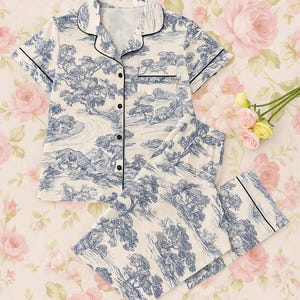 Cozy Floral Print Pajama Set | Soft Cotton Loungewear | Women&#39;s Sleepwear | Cute PJ Set | Bachelorette Party Pajamas | Matching PJs