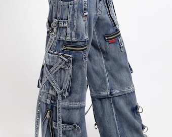 パンツ Trippnyc Fog wash X strap pant TRIPP NYC - X-STRAP PANT FOG WASH DENIM