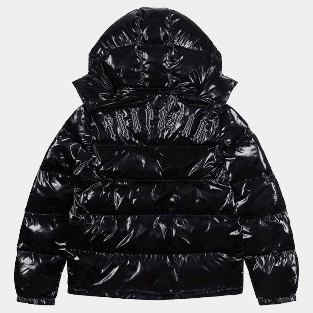 TRAPSTARトラップスターブラック光沢 刺ダウンジャケット未使用HIPHOP トラップスターダウンジャケット