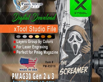 xTool F1-F2 Laser Engraving File | The Screamer PMAG30 Design (Digital Download)