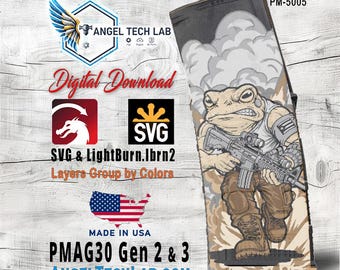Angry Coqui PR Body Pmag30 Engraving Design SVG | LightBurn Laser File | Vector SVG Download
