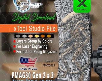 xTool F1-F2 Laser Engraving File | Cosmic Nightmare PMAG30 Design (Digital Download)