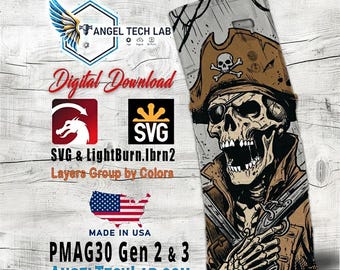 デッドメンズタイズ Pmag30 彫刻デザイン SVG | LightBurn レーザーファイル | ベクター SVG ダウンロード