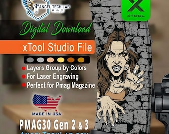 Archivo de grabado láser xTool F1-F2 / Diseño Savage Break PMAG30 (Descarga digital)