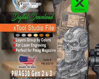 xTool F1-F2 Laser Engraving File | Death Ops Unit PMAG30 Design (Digital Download)