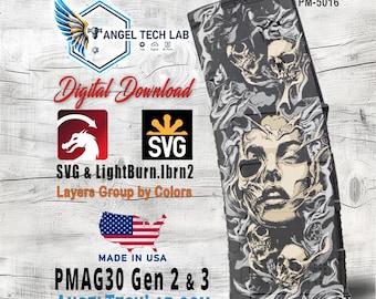 Mortal Illusion Pmag30 Engraving Design SVG | LightBurn Laser File | Vector SVG Download