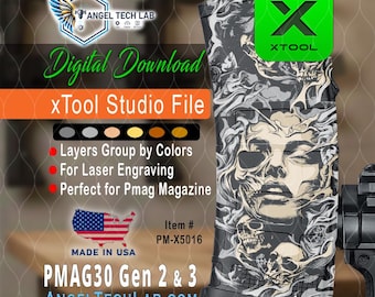 xTool F1-F2 Laser Engraving File | Mortal Illusion PMAG30 Design (Digital Download)