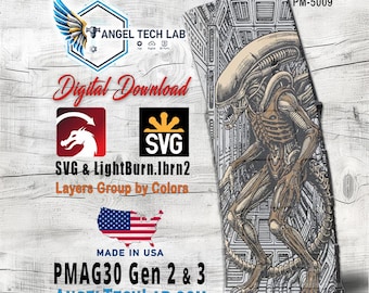 Cosmic Nightmare Pmag30 Engraving Design SVG | LightBurn Laser File | Vector SVG Download