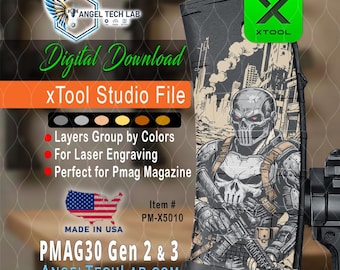 xTool F1-F2 Laser Engraving File | Apocalypse Enforcer PMAG30 Design (Digital Download)