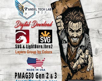 Wild Escape Pmag30 Engraving Design SVG | LightBurn Laser File | Vector SVG Download