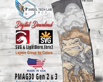 Angry Coqui PR Pmag30 Engraving Design SVG | LightBurn Laser File | Vector SVG Download