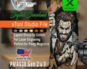 xTool F1-F2 Laser Engraving File | Wild Escape PMAG30 Design (Digital Download)