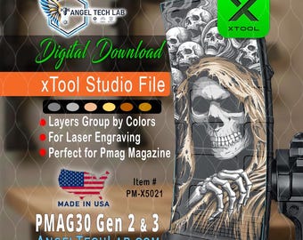 xTool F1-F2 Laser Engraving File | Mortal Illusion PMAG30 Design (Digital Download)