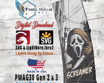 The Screamer Pmag30 Engraving Design SVG | LightBurn Laser File | Vector SVG Download