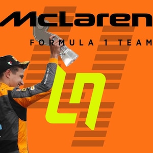 Custom Lando Norris 5X3FT Flag, McLaren F1 Flag. Personalised Lando Norris, LN4 Flag.
