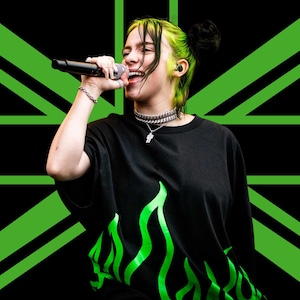 Custom Billie Eilish Flag Banner, 5ft x 3ft, UK Tour Flag, Festival Flag, Billie Eilish Flag, Free Delivery.