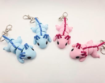 Flexi Axolotl Keychain – 3D Printed Articulated Charm