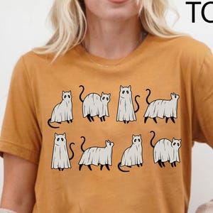 Halloween Cat Shirt, Cat Shirt, Ghost Cat Shirt, Halloween Shirt, Halloween Cat Tee, Cat Lover Shirt, Black Cat Shirt,Spooky Season,Cat Tee