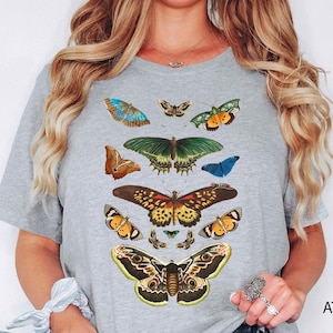 Moth Shirt, Cottagecore Shirt,Bug Shirt, Aesthetic Shirt,Insect Shirt, Moth Tees Cottage Core Shirt, Goblincore Clothing Dark Academia Shirt