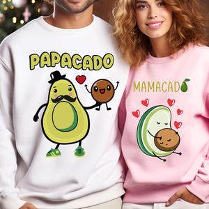 Mamacado Sweatshirt, Papacado Sweatshirt, Avocado Couple Pregnancy Announcement Sweatshirt, Pregnancy Shirt, Pregnancy Gift,Baby Shower Gift