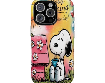 Phone Case, Cute Cartoon Case, Cozy Gift, Good Morning Design, Fun Tech Accessory, Spring Vibes
