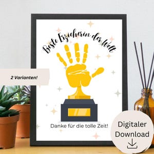 Farewell gift for a teacher | Kindergarten farewell | Farewell gift for a kindergarten group | Daycare center | Nursery | Thank you | Trophy | Printable