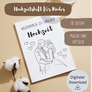 Activiteitenboek voor kinderen tijdens een bruiloft | Bruiloftsboekje voor kinderen | Kinderactiviteiten | Bruiloft | Schilderen en puzzelen voor kinderen | Kleurboek voor een bruiloft