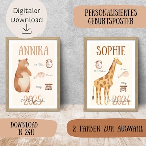 poster di nascita personalizzato | Tema natale | regalo personalizzato per la nascita | Manifesto di nascita | Regalo di nascita maschio femmina