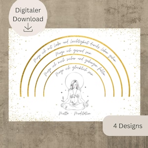 Metta Meditation deutsch | spirituelles Poster | Liebevolle Güte Meditation | Buddhismus | Postkarte | Poster | Spiritualität | Meditieren