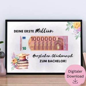 Cadeau de baccalauréat | Premier million | Félicitations pour l'obtention du diplôme | Affiches pour garçons et filles | Licence | Imprimable