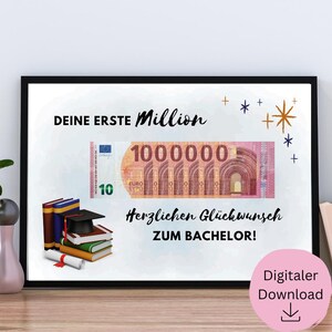 Cadeau de baccalauréat | Premier million | Félicitations pour l'obtention du diplôme | Affiches pour garçons et filles | Licence | Imprimable