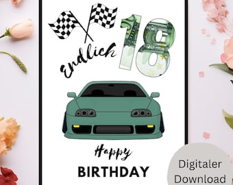 Cash gift for 18th birthday | Finally 18 | Birthday gift | Birthday poster | Wish fulfillment | Gift money | Instant download